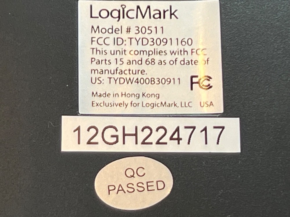 Logicmark Guardian Alert 911 Model 30511 Emergency System BASE ONLY TESTED ~ EUC