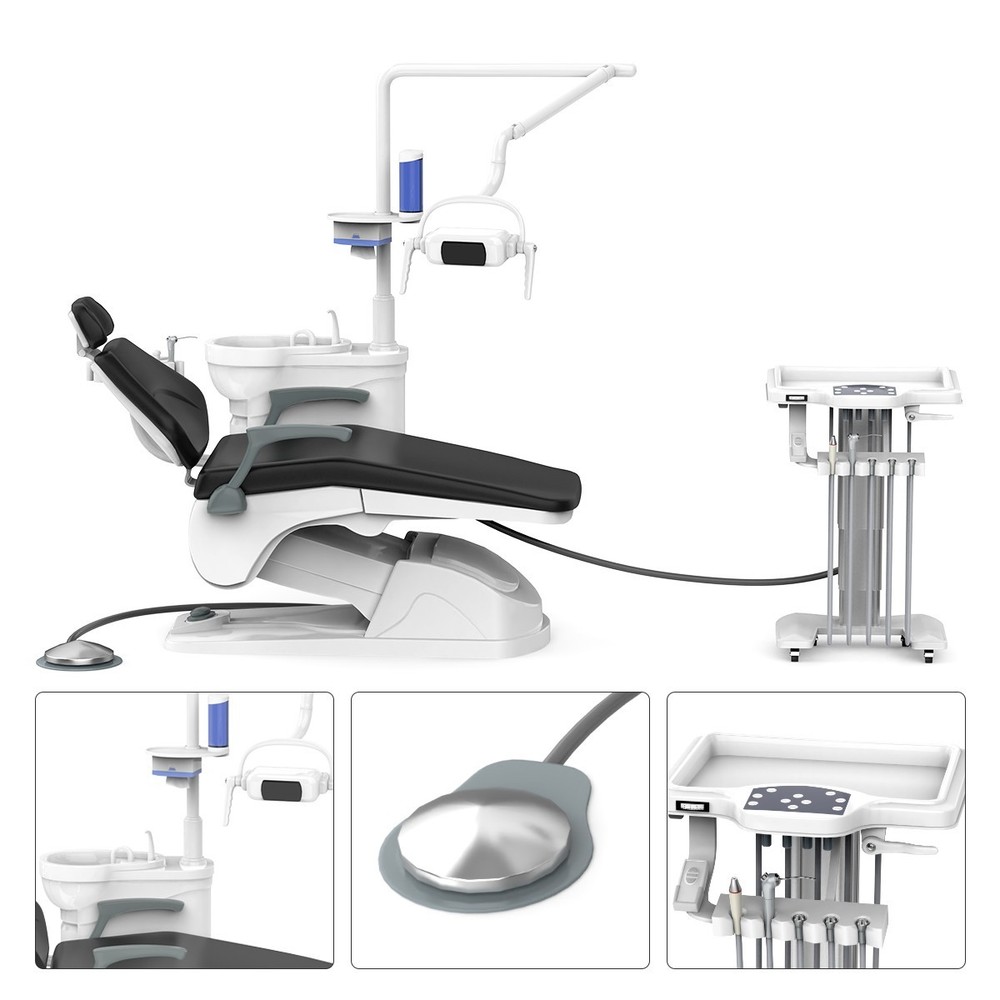 FDA Dental Chair Unit Computer Control Built-in Scaler Stool Liftable Trolley CE
