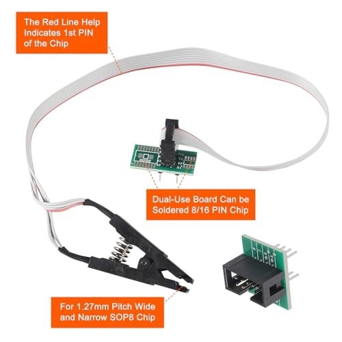 SOIC8 SOP8 Flash Chip IC Test Clip Socket Adapter Programmer for EEPROM BIOS USB