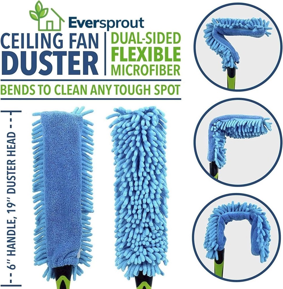 Duster 3-Pack | Hand-Packaged Cobweb Duster, Microfiber Feather Duster, Flexi...
