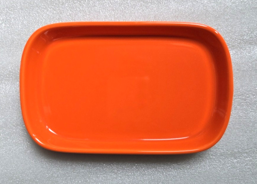 EUC Sweese Orange Ceramic 2pc Butter Dish with Lid
