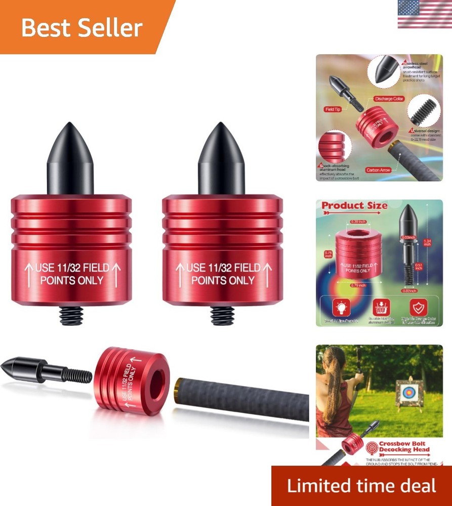 2 Pack Shock-Absorbing Crossbow Decocking Tips - Enhanced Archery Safety