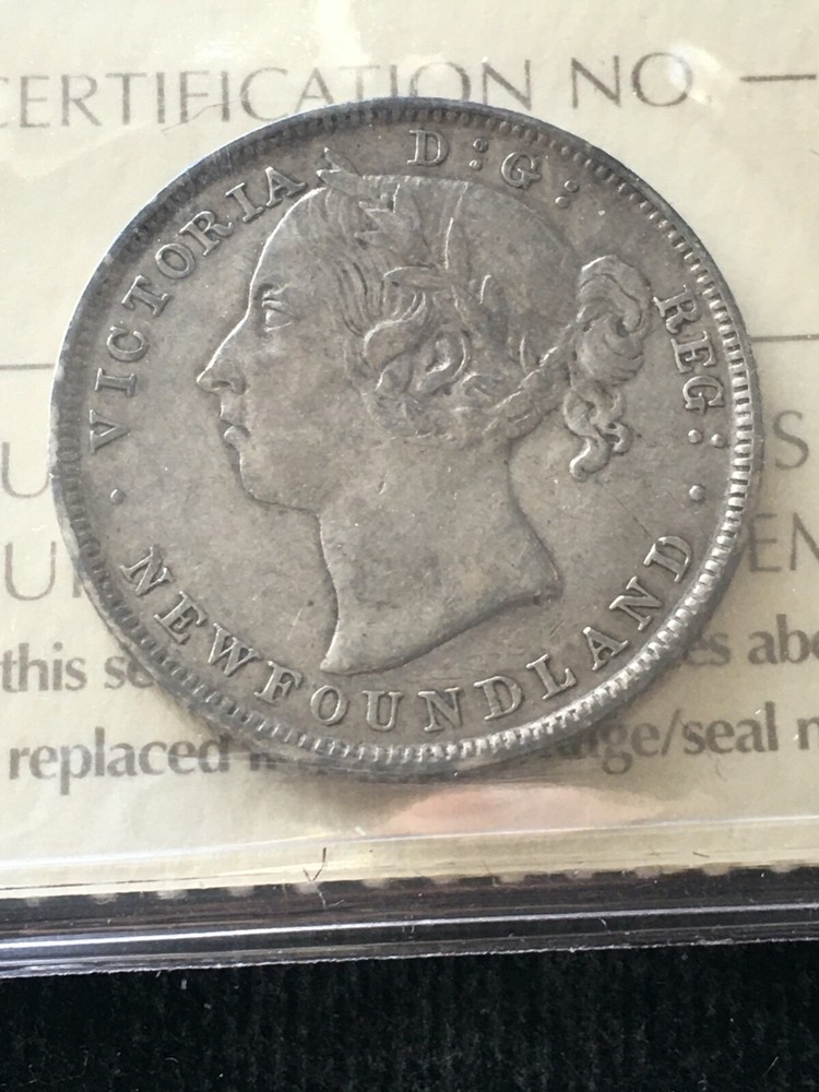 1899 Hook 9's**, ICCS Graded Newfoundland, Twenty Cent, **EF-40**