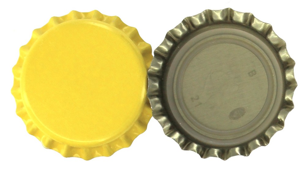 Crown Caps With Oxy-Liner - Case of 10,000 Caps Yellow