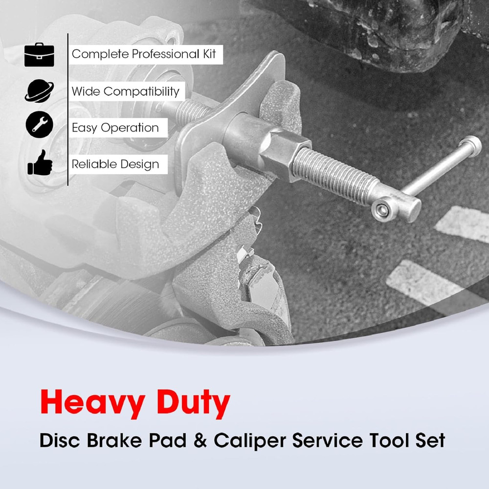 Torin 22 PCS Brake Caliper Press Tool Kit, Disc Brake Piston Caliper Compressor