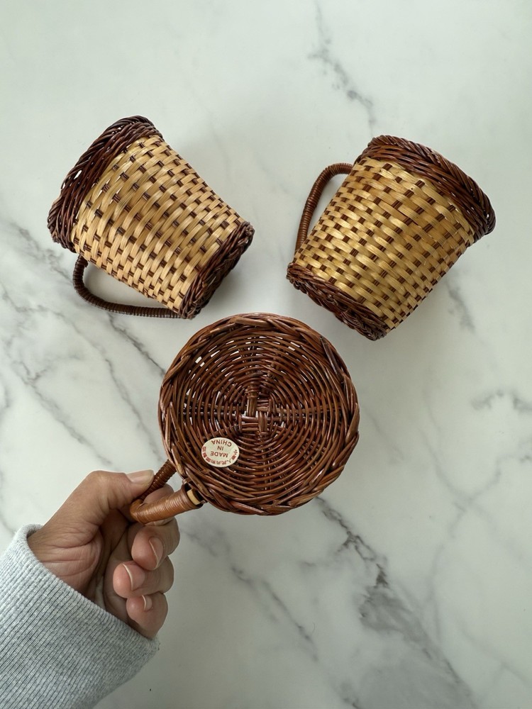 vintage handwoven mug/basket