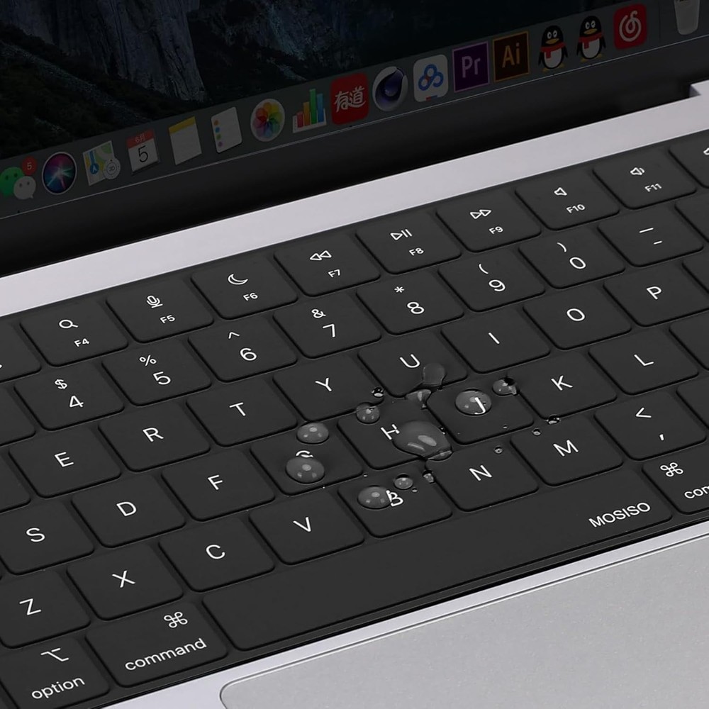 MOSISO Keyboard Cover with Solid Texture Compatible MacBook Air 15 Black