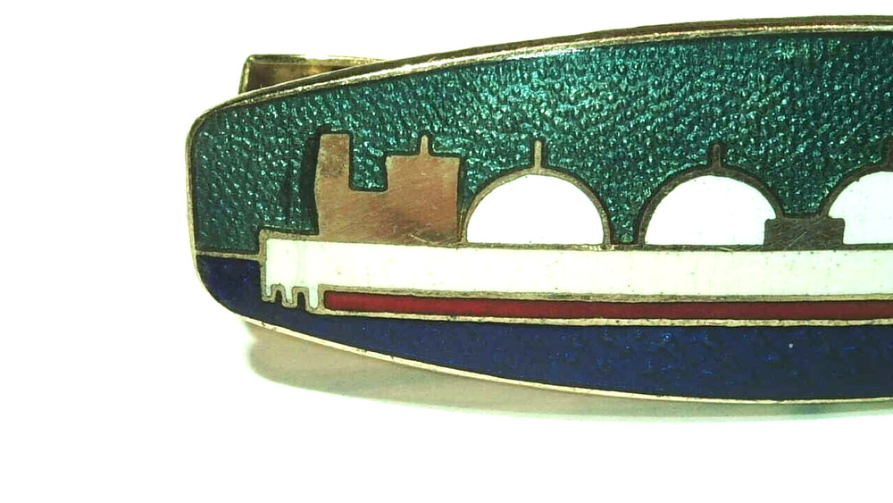 VINTAGE GENERAL DYNAMICS QUINCY SHIPBUILDING TIE CLASP-EMPLOYEE REWARD