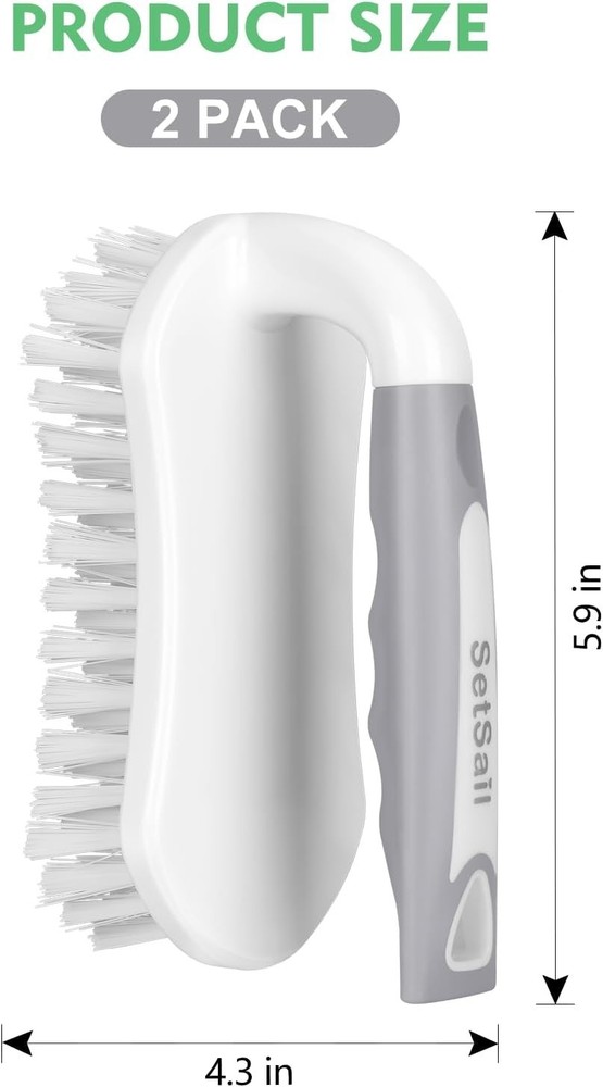 2-Pack Heavy-Duty Scrub Brush with Stiff Bristles – Ideal for Deep Cleaning