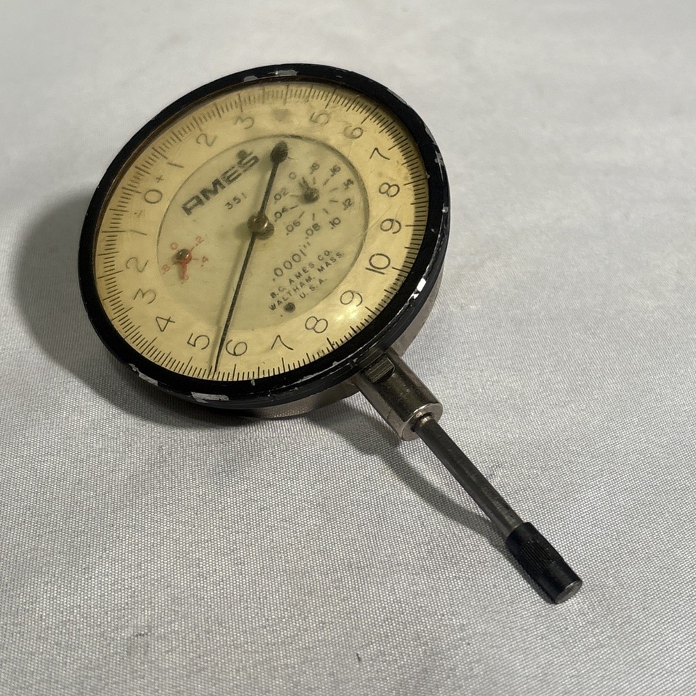 Vintage B.C. Ames Co. 351 Dial Indicator .0001” 0-1”