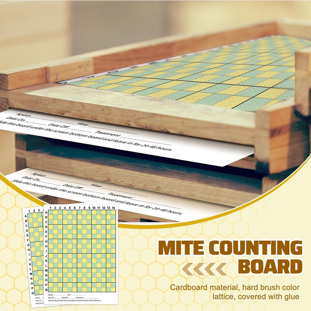 6 PCS Varroa Mite Counting Board 10Frame Screened Bottom Beekeeping Supply