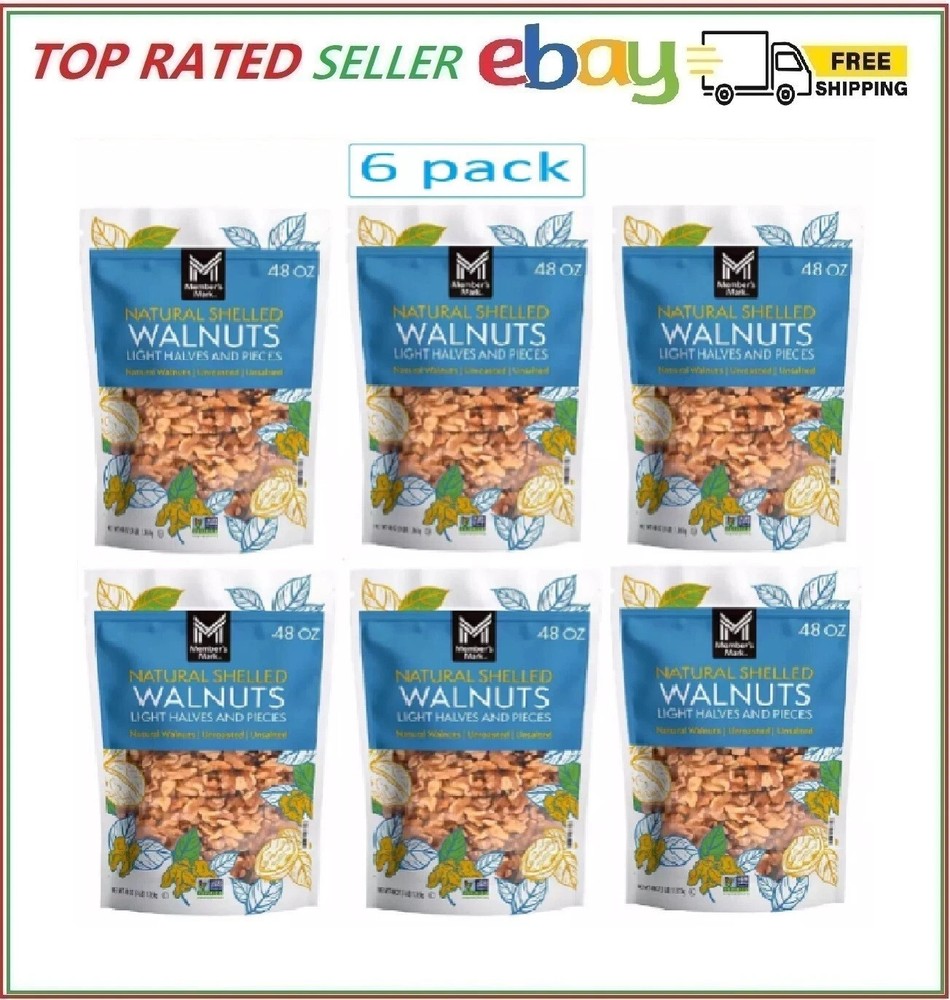 6-pack Member's Mark Natural Shelled Walnuts (3 lbs.)