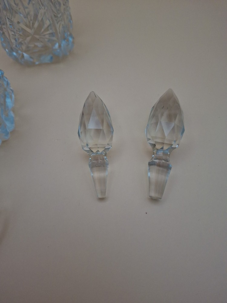 Cut Glass Scent Bottles And Mustard Pot