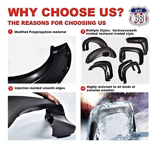 Fender Flares for Ram 2500 3500 2010-2017 Rugged Textured Set 4PCS