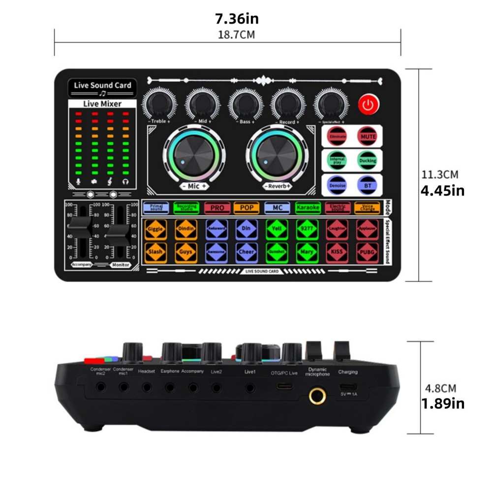 F999 Sound Card Live Audio Equipment Multi-platform Live Steaming Compatibility