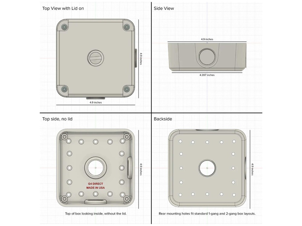 Universal Junction Box / Back Box for CCTV Security Cameras