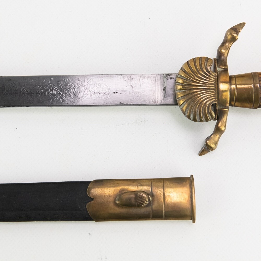 Imperial German Long Etched Hunting Dagger.