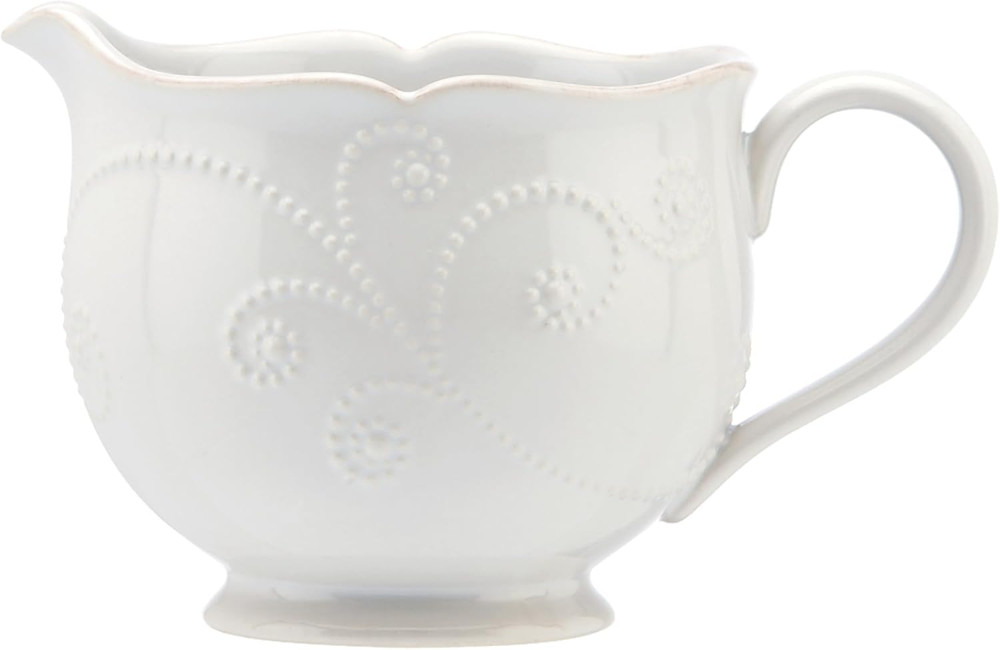 French Perle Sauce Pitcher, White -