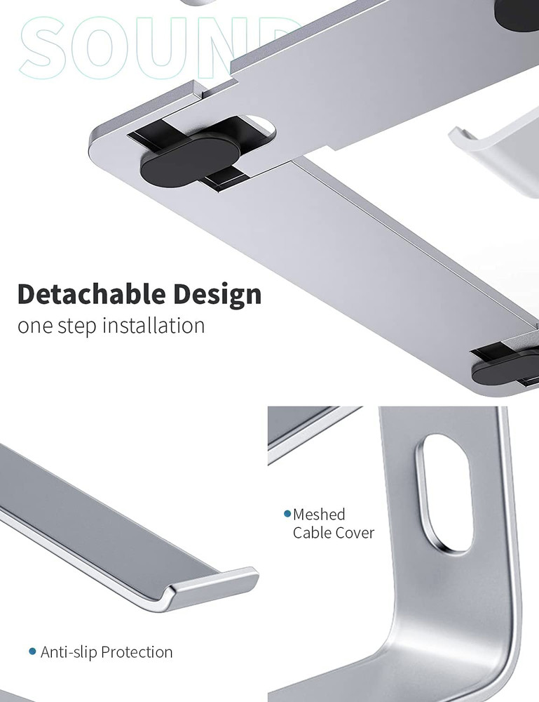 Laptop Stand, Aluminum Computer Riser, Ergonomic Laptops Elevator for Desk, Meta