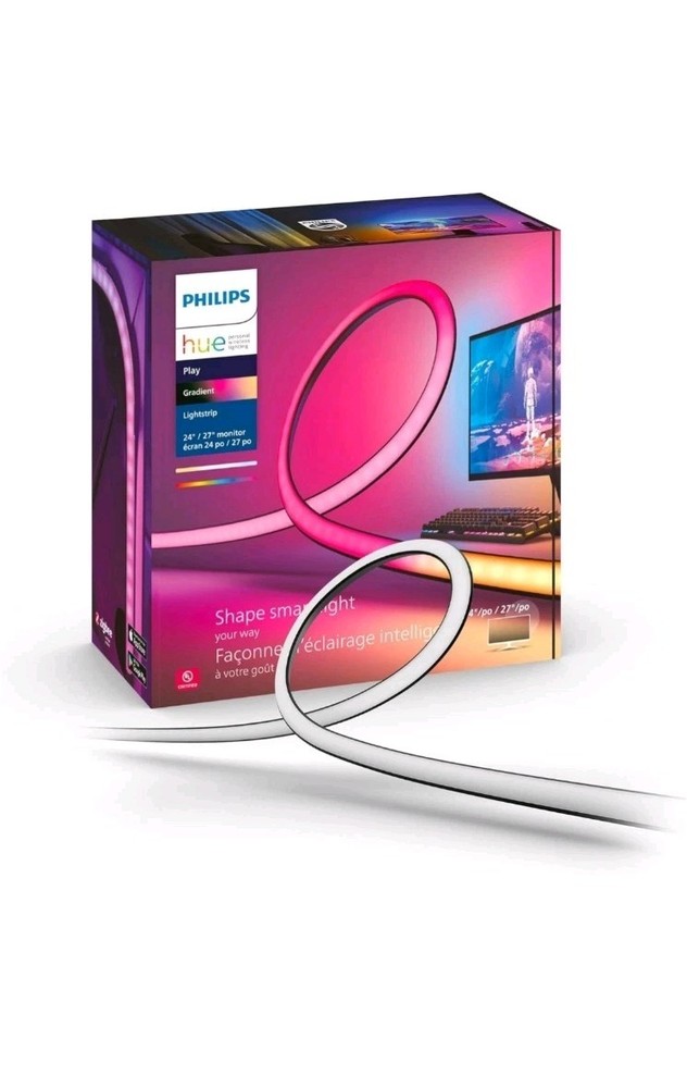 Philips - Hue Play Gradient Lightstrip for 24" to 27" PC - White
