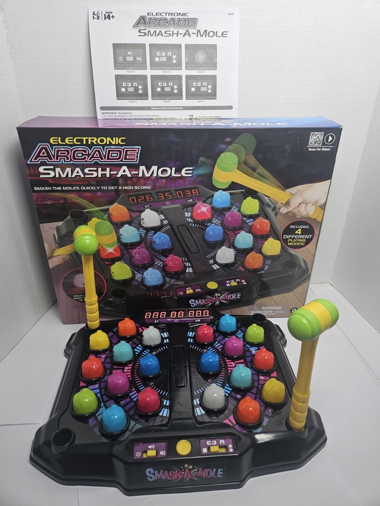 Electronic Arcade Smash-A-Mole By Ambassador Games 4 Different Playing Modes NEW