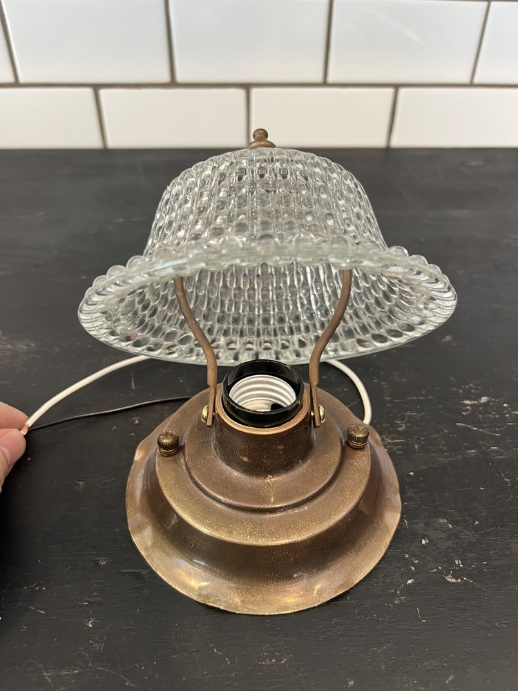 Antique Small Globe Fixture Beautiful Rewired Great 57F