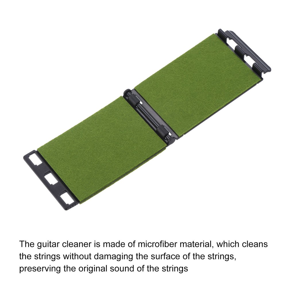 Guitar String Cleaning Keyboard Cloth Scraper Black Green 2pcs