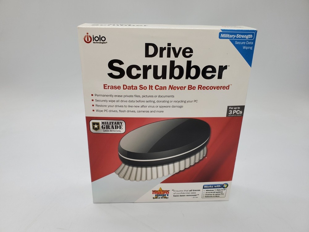 Drive Scrubber PC Program By Iolo New - Open box never used!