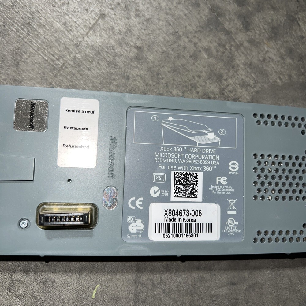 OFFICIAL MICROSOFT XBOX 360 EXTERNAL HDD HARD DRIVE WORKING-NOT FOR SLIM!
