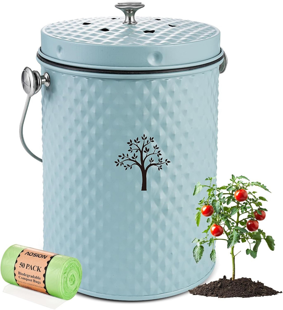 Countertop Compost Bin Kitchen Odor Resistant Indoor Compost Bin Lid