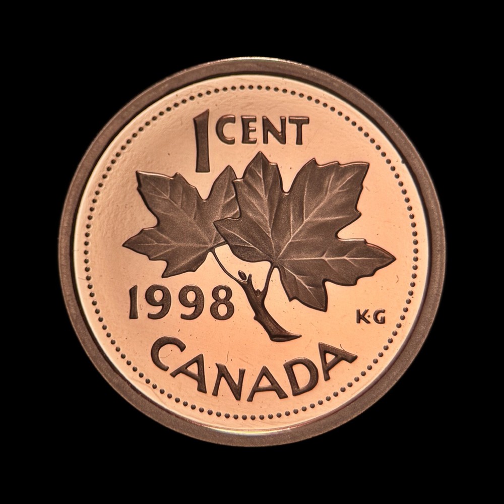 CANADA. 1998, 1 Cent - QEII, Maple Leaf, Frosted Proof 2