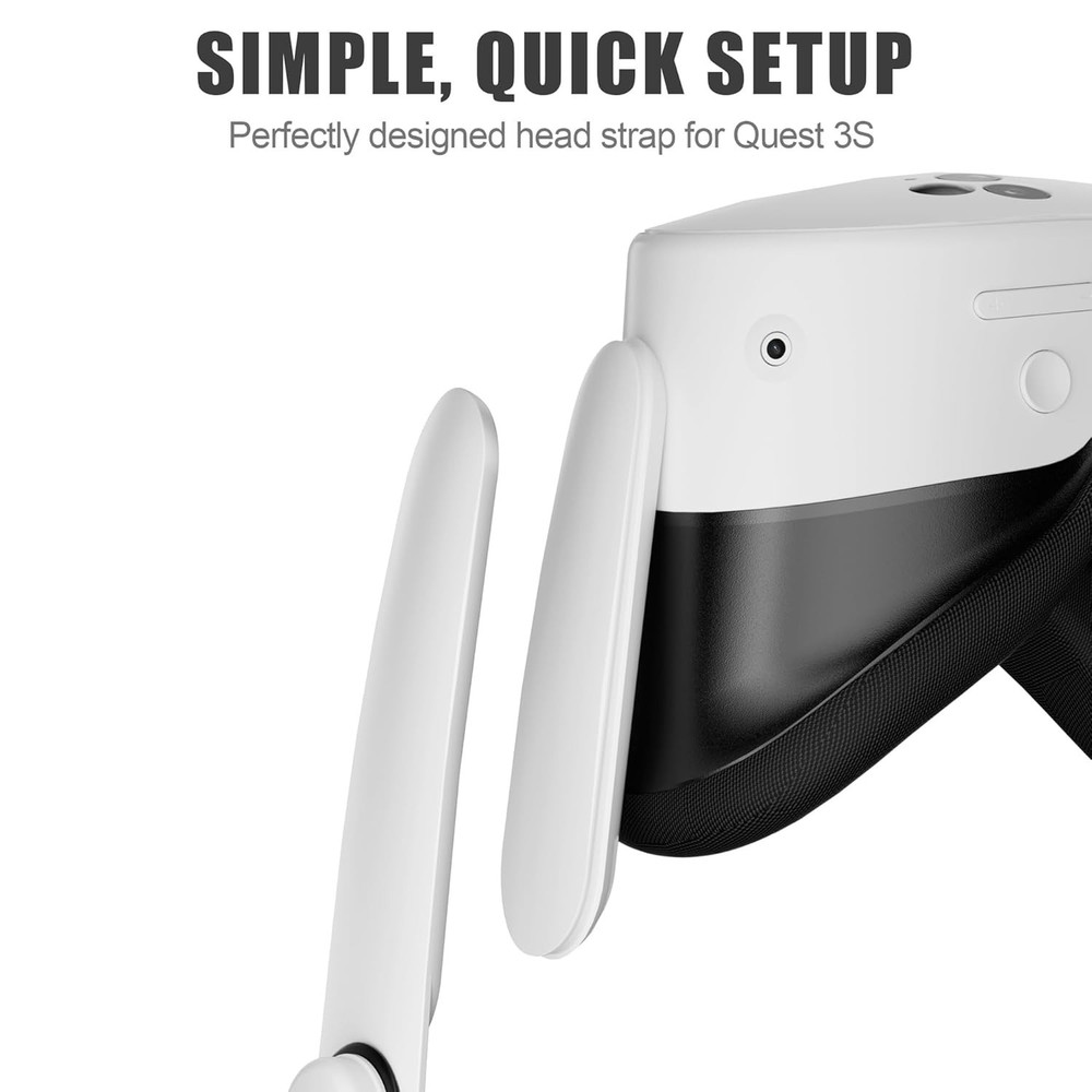 Comfort Head Strap Compatible w/ Meta Quest 3S Accessory, Adjustable Elite Strap