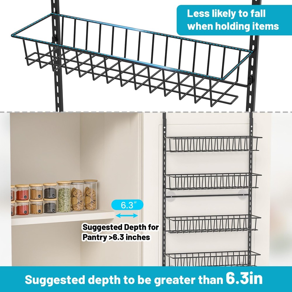 ElegantArray 8-Tier Pantry Door Oragnizer, Over The Organizer Rack and Storage