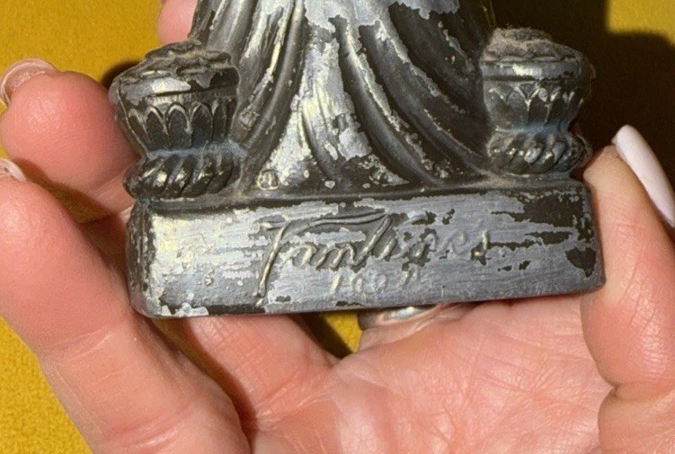 French Vantines Buddha Incense Burner Spelter, 1007