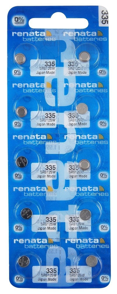 10 Renata Silver Oxide 335 Batteries
