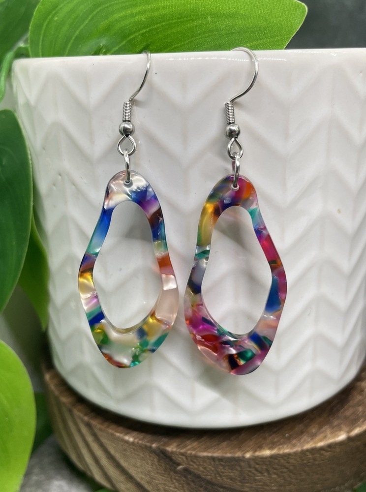 2.5” Earring Set Silver-tone Boho  Dangle Drop New Free Ship B7392