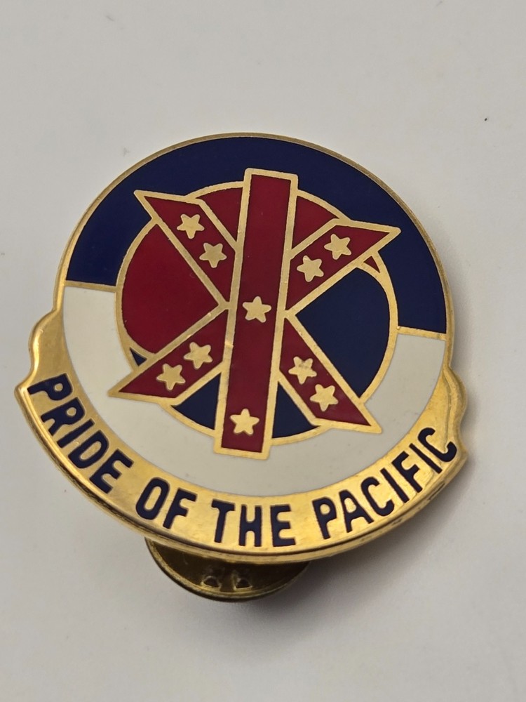 2 Vintage Army 9th Support Command DUI Pins NS Meyer NY