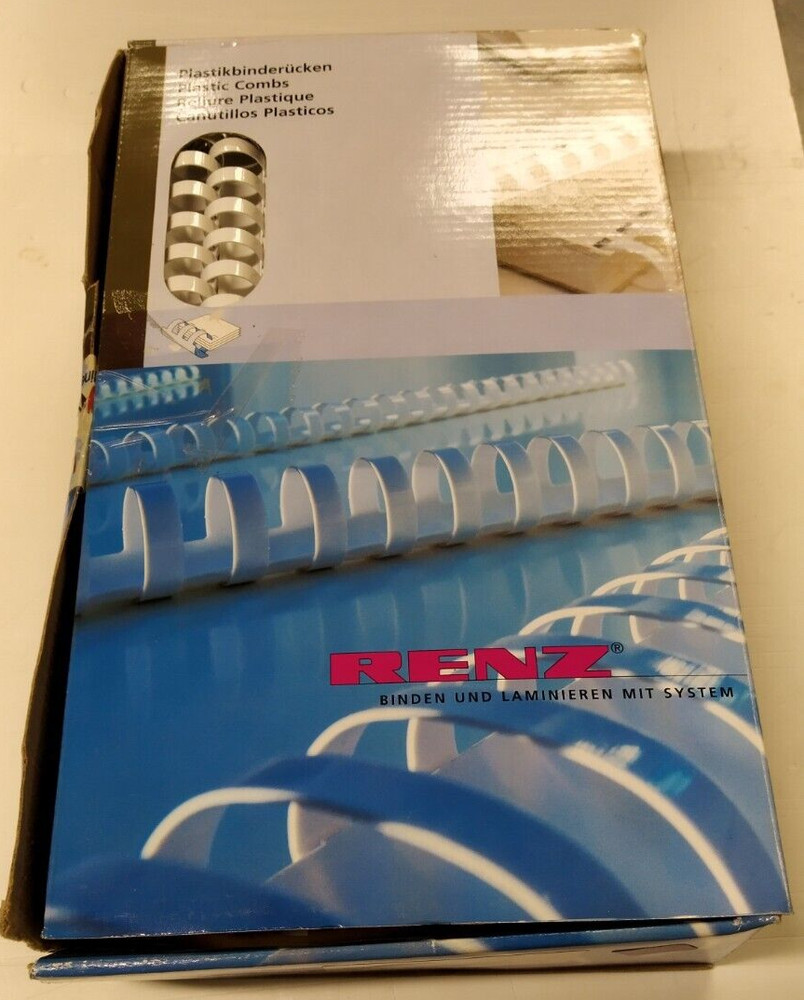 Renz White Comb Binds 19mm 20 plastic ring x 50 pack