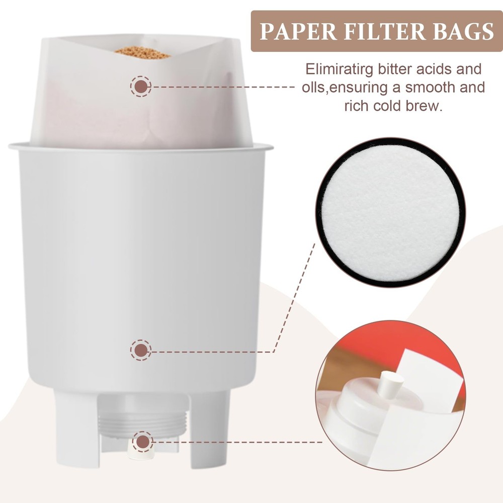 70 Pack Filter Set with Toddy Cold Brew System Include 50 Cold Brew Coffee Ba...