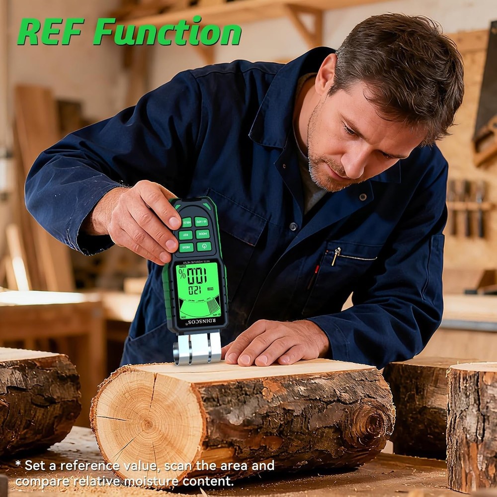 Professional Moisture Detector with Backlit LCD & REF Mode for Reliable Readings