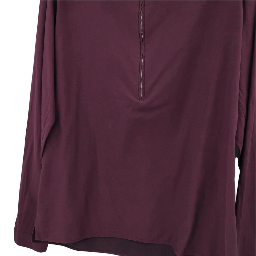 J Lindeberg 1/2 Zip David Crepe Moline Pullover Golf Shirt Maroon Red Medium