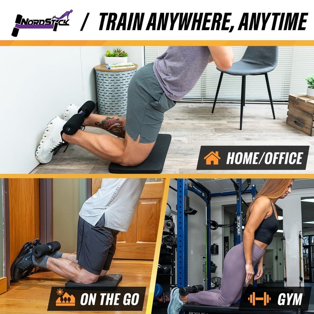 NordStick Nordic Hamstring Curl Strap - Original Nord Stick Exercise Set for ...