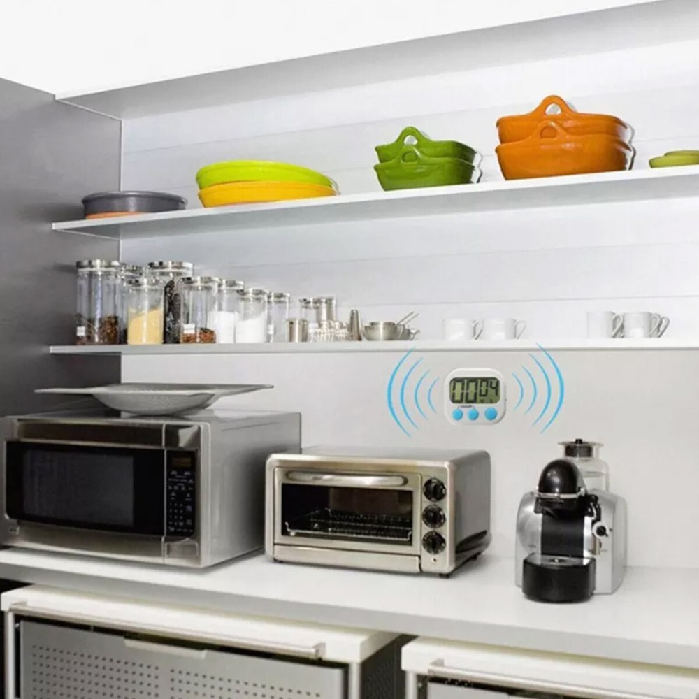 2 Pack Kitchen Timer Digital Large Magnet Cooking LCD Alarm Loud Countdown Clear