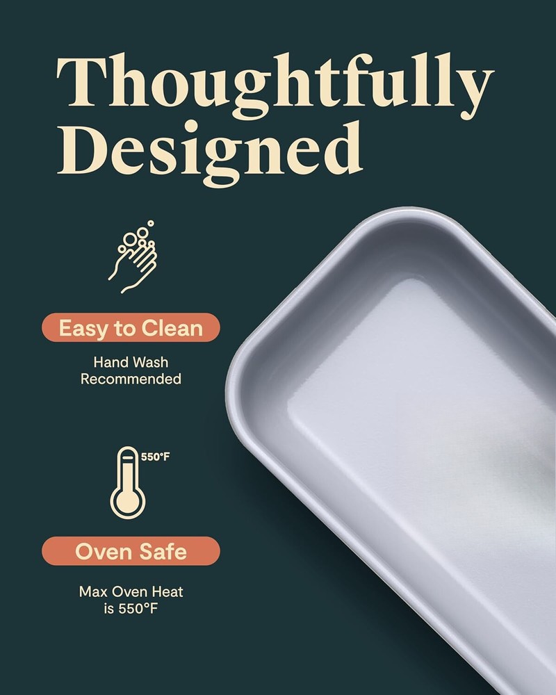 1 lb. Nonstick Ceramic Baking Pan - Natural Smooth Ceramic Coating - Black