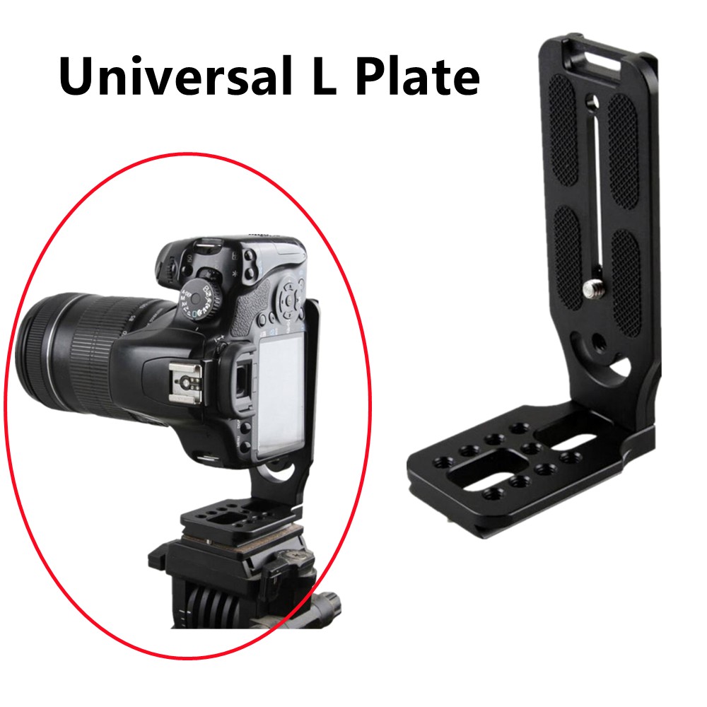 Aluminum 1/4 Screw Camera Quick Release L Plate Vertical Horizontal Bracket