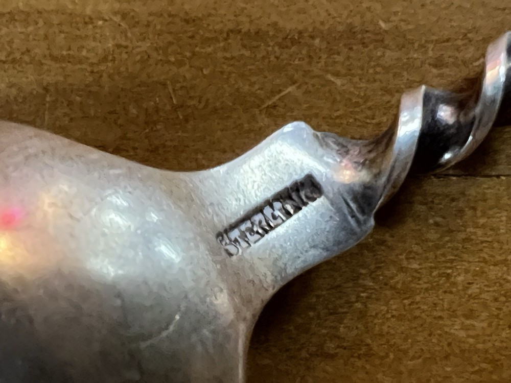 Corn On Cob Design Vintage Sterling Silver Souvenir Spoon