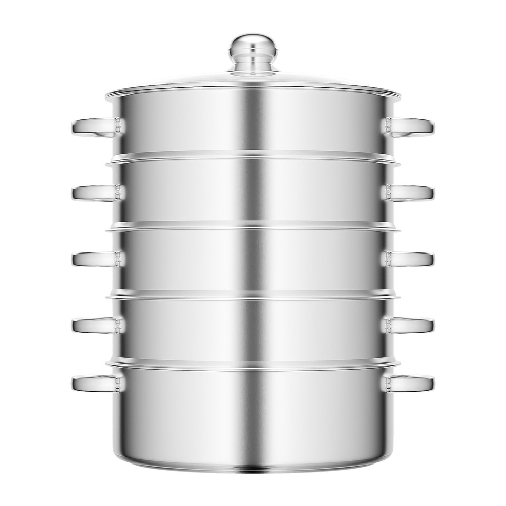 5-Layer Pot Steamer Multi-Layer Cookware Pot Cookware Stainless Steel Pot 28cm
