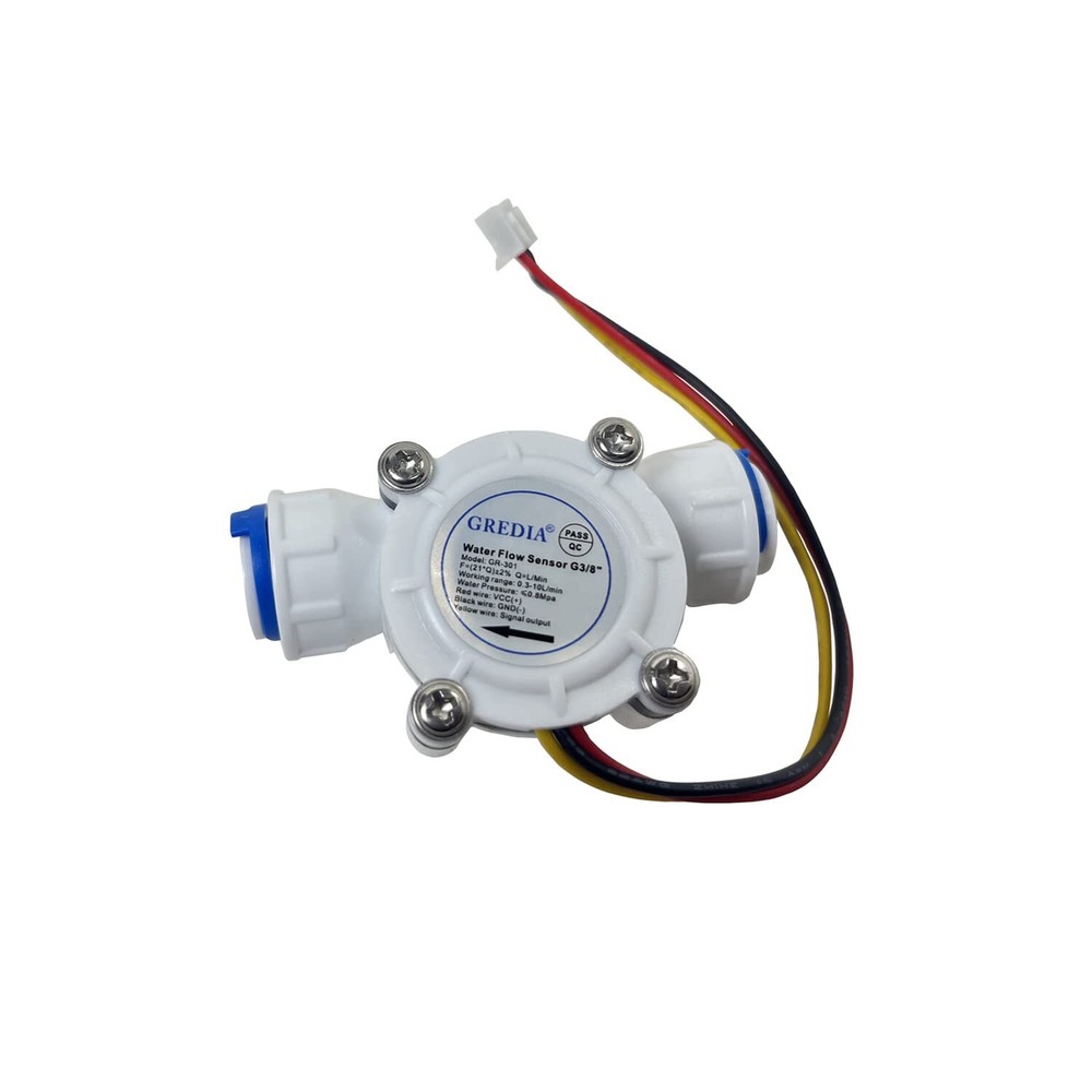 3/8" Quick Connect Water Flow Sensor Hall Effect Flowmeter 0.3-10L/min