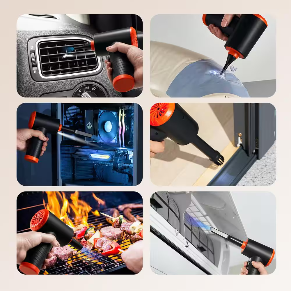 Multi-Purpose Compressed Air Duster, Cordless Compressed Air Blower with Led for