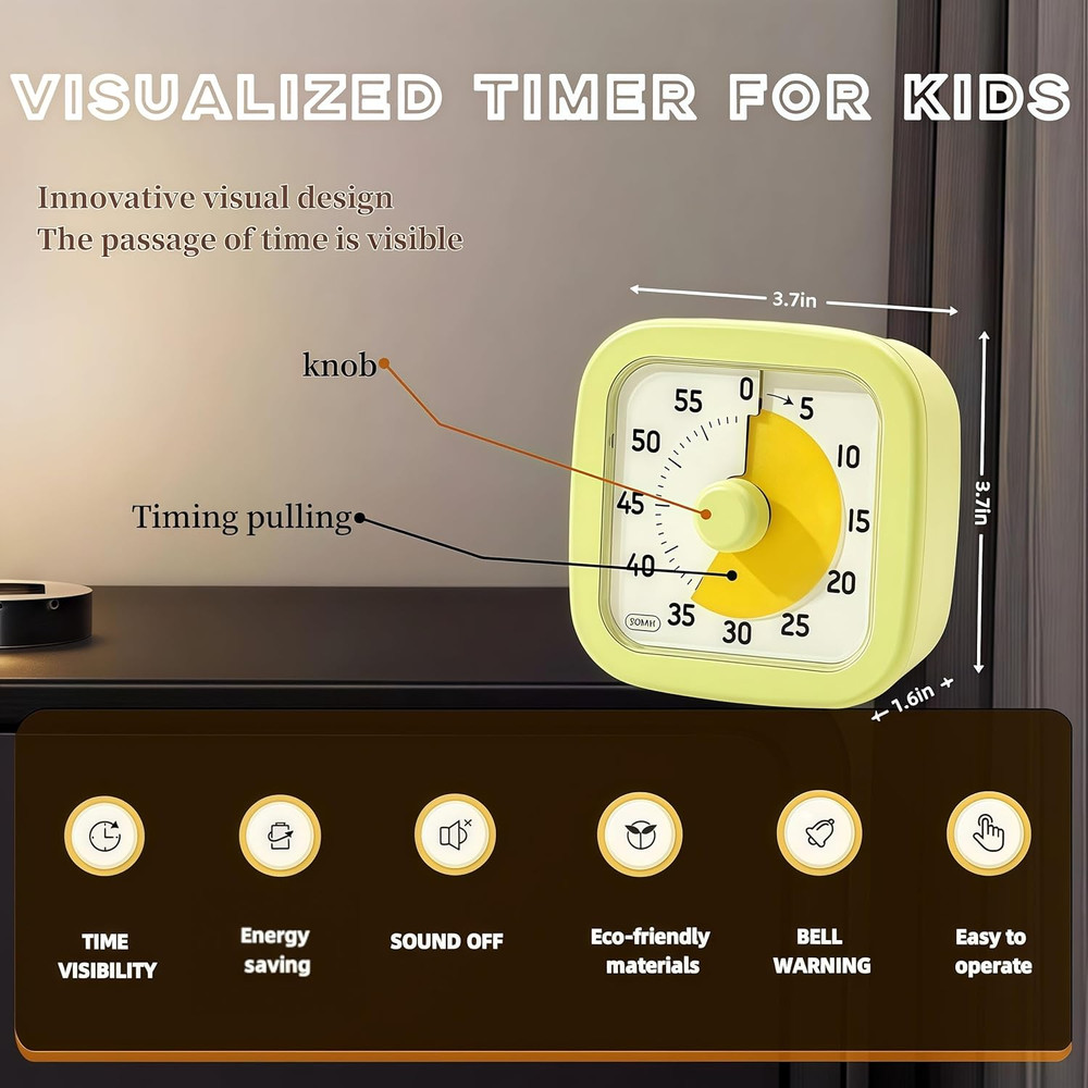 Visual Timer for Kids Timer Home - 60 Minute Kids Visual Timer for Classroom Hom